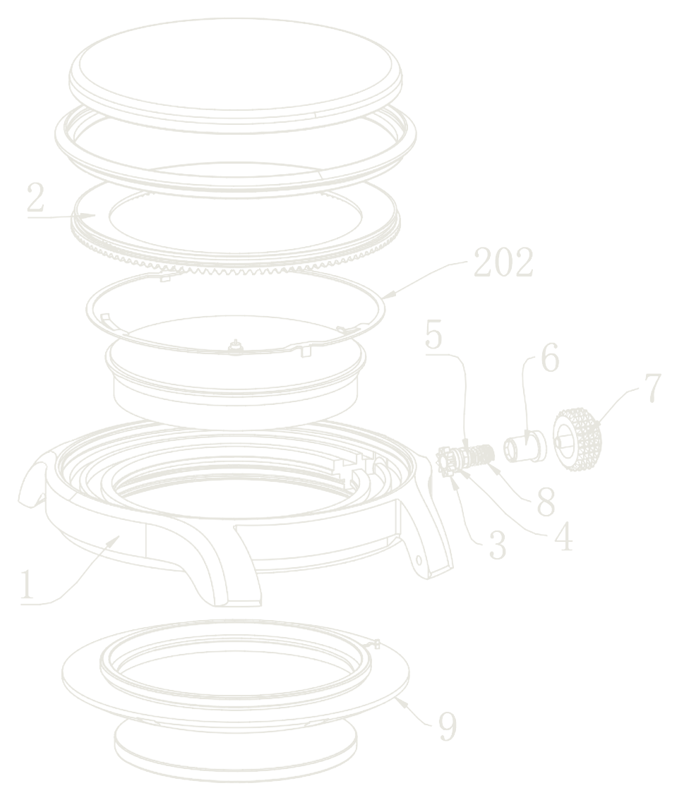 Exploded diagram of the Unicrown mechanical clutch, from the pending application